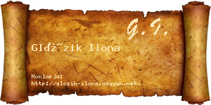 Glózik Ilona névjegykártya